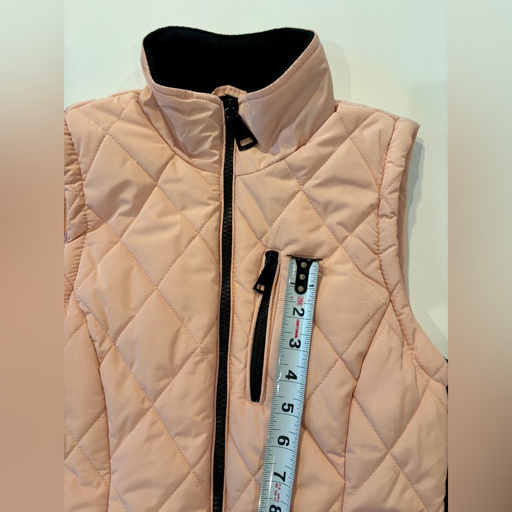 Workshop Republic Clothing Diamond Quilted Light Pink and Black Quilted Vest - Picture 8 of 12